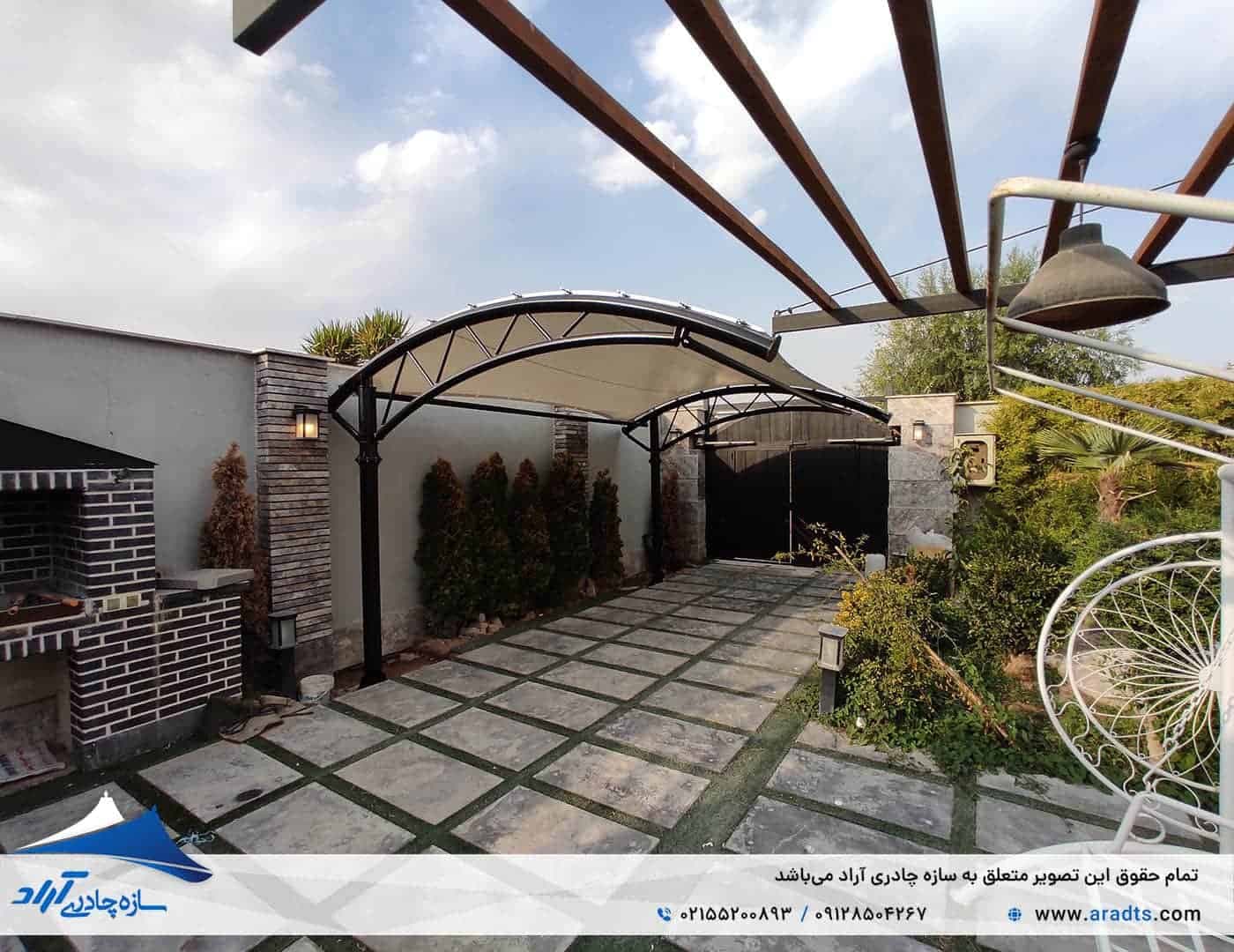 قیمت سایبان پارکینگ تهران | عوامل موثر و اجرا در سال ۱۴۰۵ | سازه چادری آراد